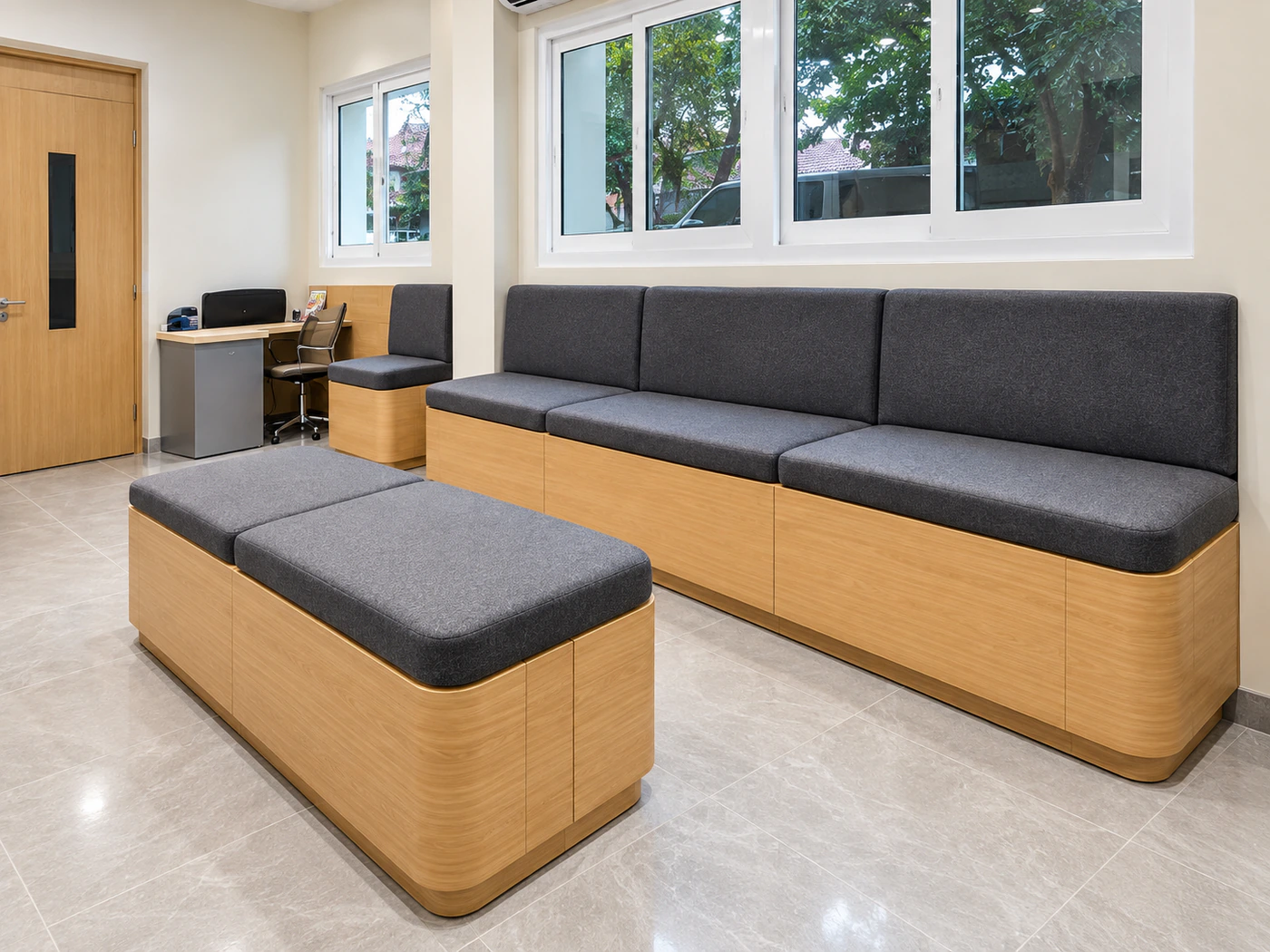 Custom furniture seating klinik oleh INKA Nusa Kreasi