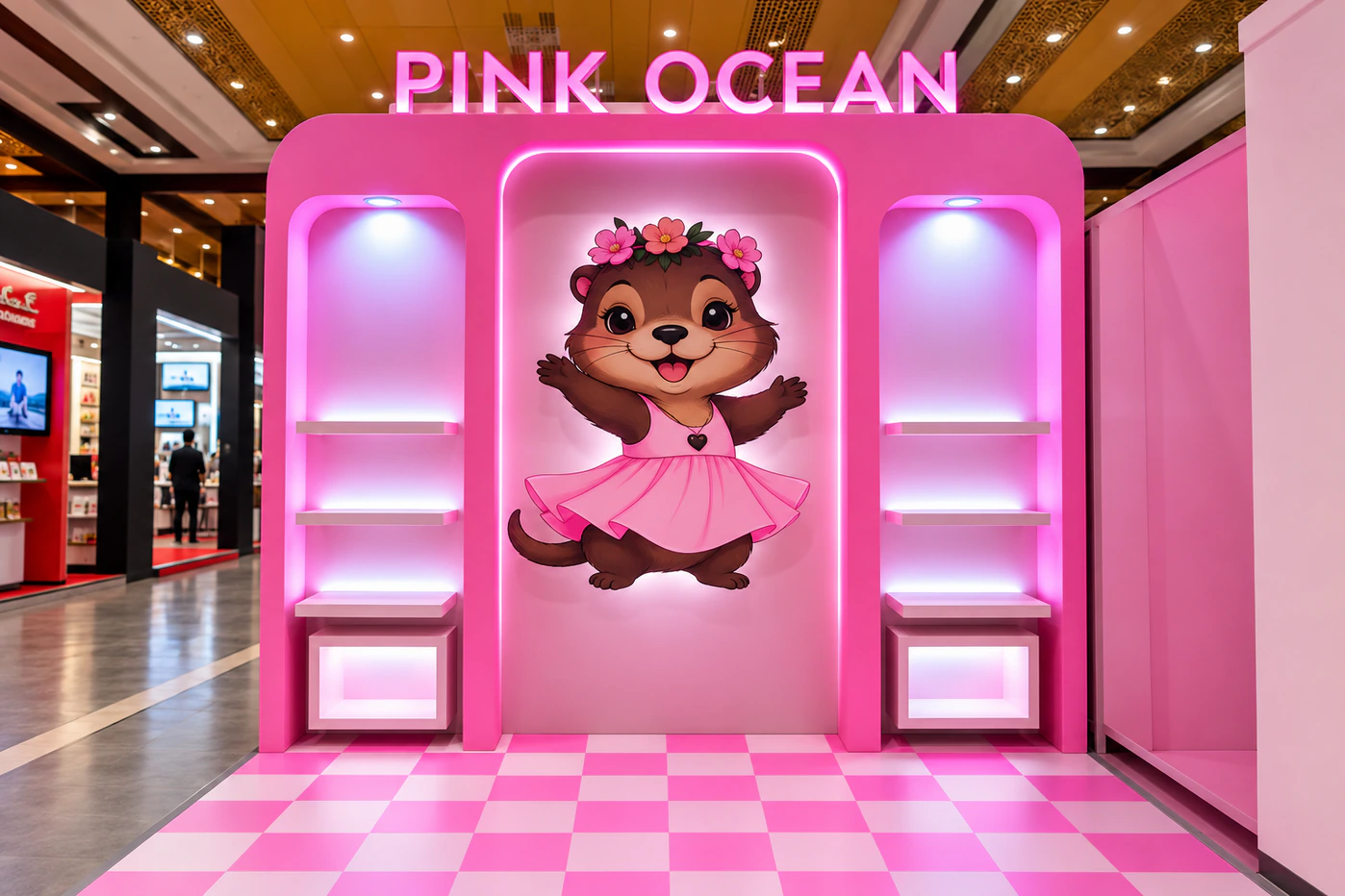 Booth pameran Pink Ocean oleh INKA Nusa Kreasi